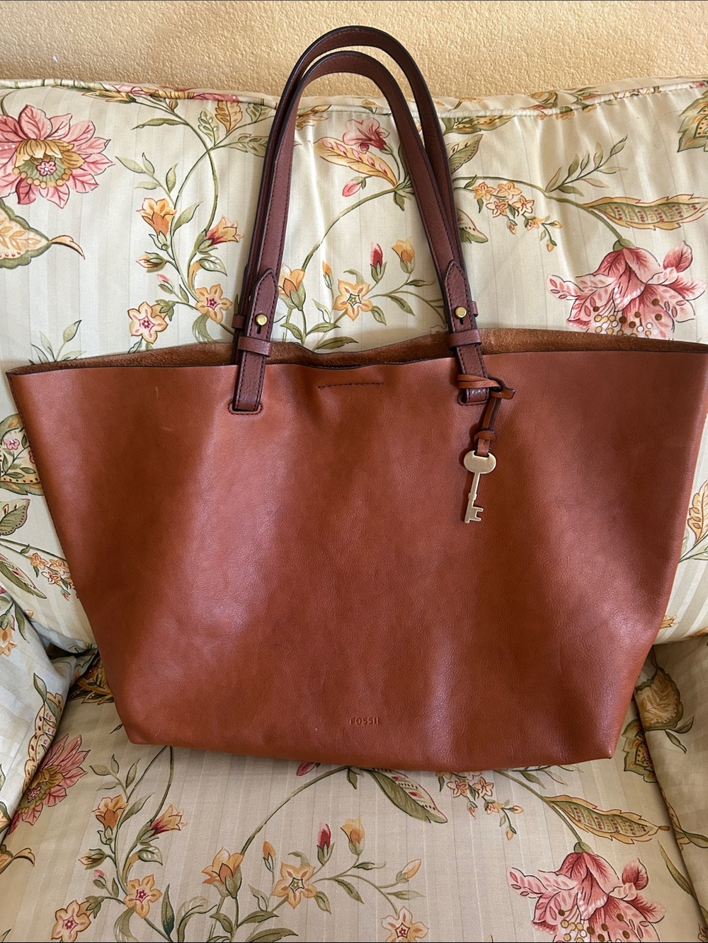 Fossil Leather Shopper Tote